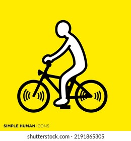 A simple human icon series "People on a bicycle"