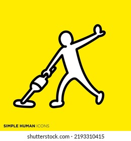 Simple human icon series "People who enjoy the floor happily"