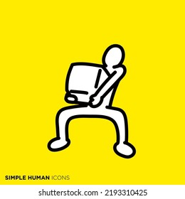 Simple human icon series "People who lift luggage"