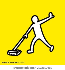 Simple human icon series "People who enjoy the floor happily"