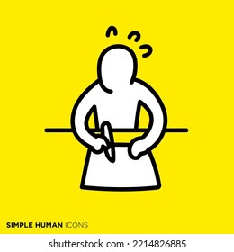 Simple human icon series "People who fill out documents"