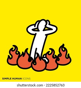 Simple human icon series "People who burn, Blow Up on SNS"