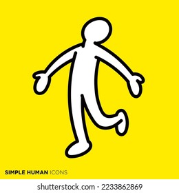 Simple human icon series "People who look up in the sky"
