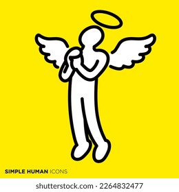 Simple human icon series "People who rise to heaven"