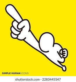 Simple human icon series, people aiming for the top