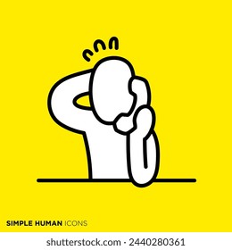 Simple human icon series, people who are in trouble over the phone