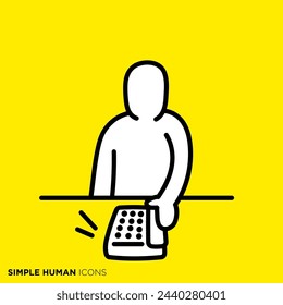 Simple human icon series, people who answer the phone