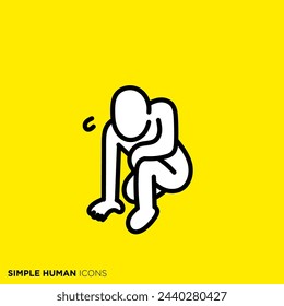 Simple human icon series, people who wear knees