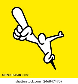 Simple human icon series, people aiming for the top