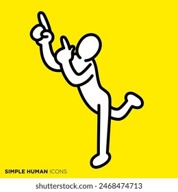 Simple human icon series, people dancing happily