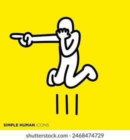 Simple human icon series, people who make surprising discoveries