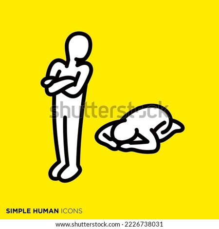 Simple human icon series "People who want to forgive"