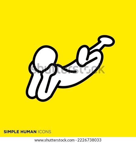 Simple human icon series "People who fall asleep in fun"