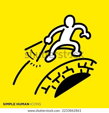 A simple human icon series "People who hit Ishibashi"
