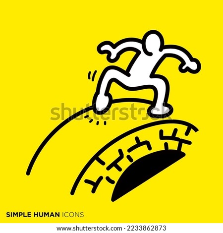 A simple human icon series "People who hit Ishibashi"