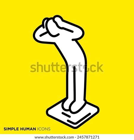 Simple human icon series, people despairing over weight measurement results