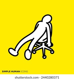 Serie simple del icono humano, persona que cae en una silla