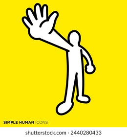 Simple human icon series, person who stops