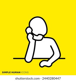 Simple serie de iconos humanos, persona a la que llamar