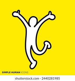 A simple human icon series, a person who jumps and jumps