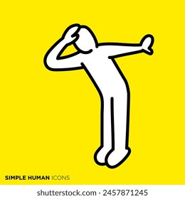 Simple human icon series, person peeking from above
