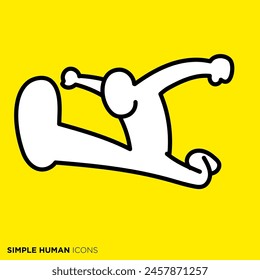 Simple human icon series, person jumping over