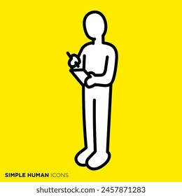 Simple human icon series, person taking notes