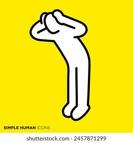 Simple human icon series, person holding his head