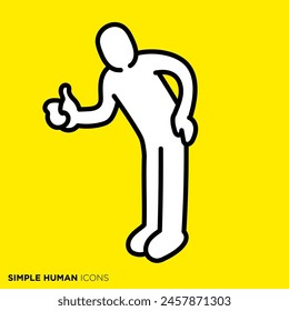 Simple human icon series, person giving a good sign