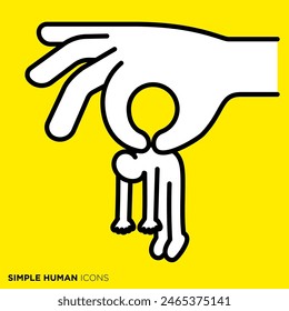 Simple human icon series, person being picked up