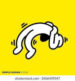 Simple human icon series, person lying on his back in pain