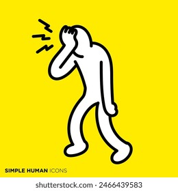 Simple human icon series, person with a headache