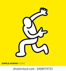 Simple human icon series, person pointing back