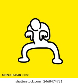 Simple human icon series, person pointing down