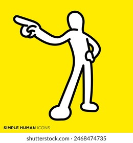 Simple human icon series, person who proudly points out