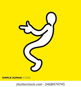 Simple human icon series, person pointing in a comical pose