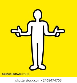 Simple human icon series, person pointing left and right