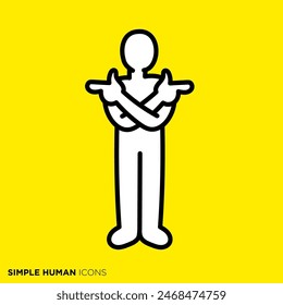 Simple human icon series, person directing exchange