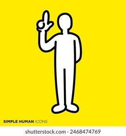 Simple human icon series, person calmly explaining