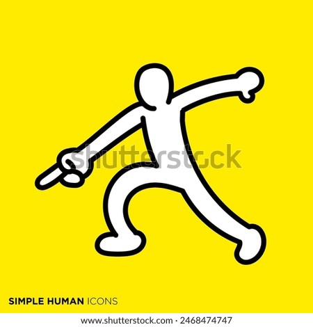 Simple human icon series, person pointing down
