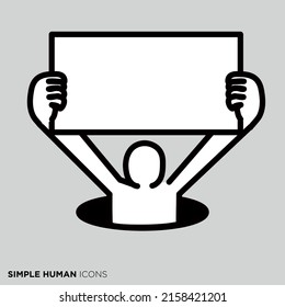 Simple human icon series "protest people"