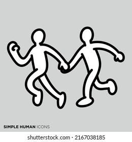 Simple human icon series "Pulling person"