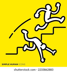 Simple human icon series "Pushing person"