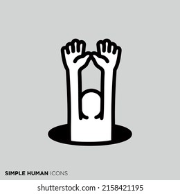 Simple human icon series "Raise your hands"