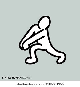 Simple human icon series "Receive person"