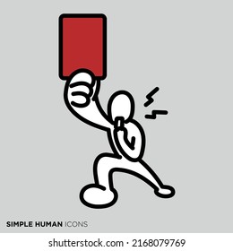 Simple human icon series "Red Cards to Sign Red Cards"