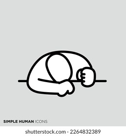 Simple human icon series "regretful person"