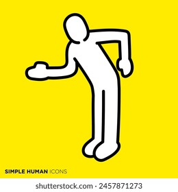 Simple human icon series, robot dancing person