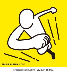 Simple human icon series, run quickly like wind