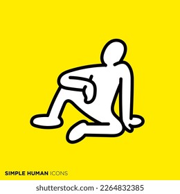 Simple human icon series "Sitting person"